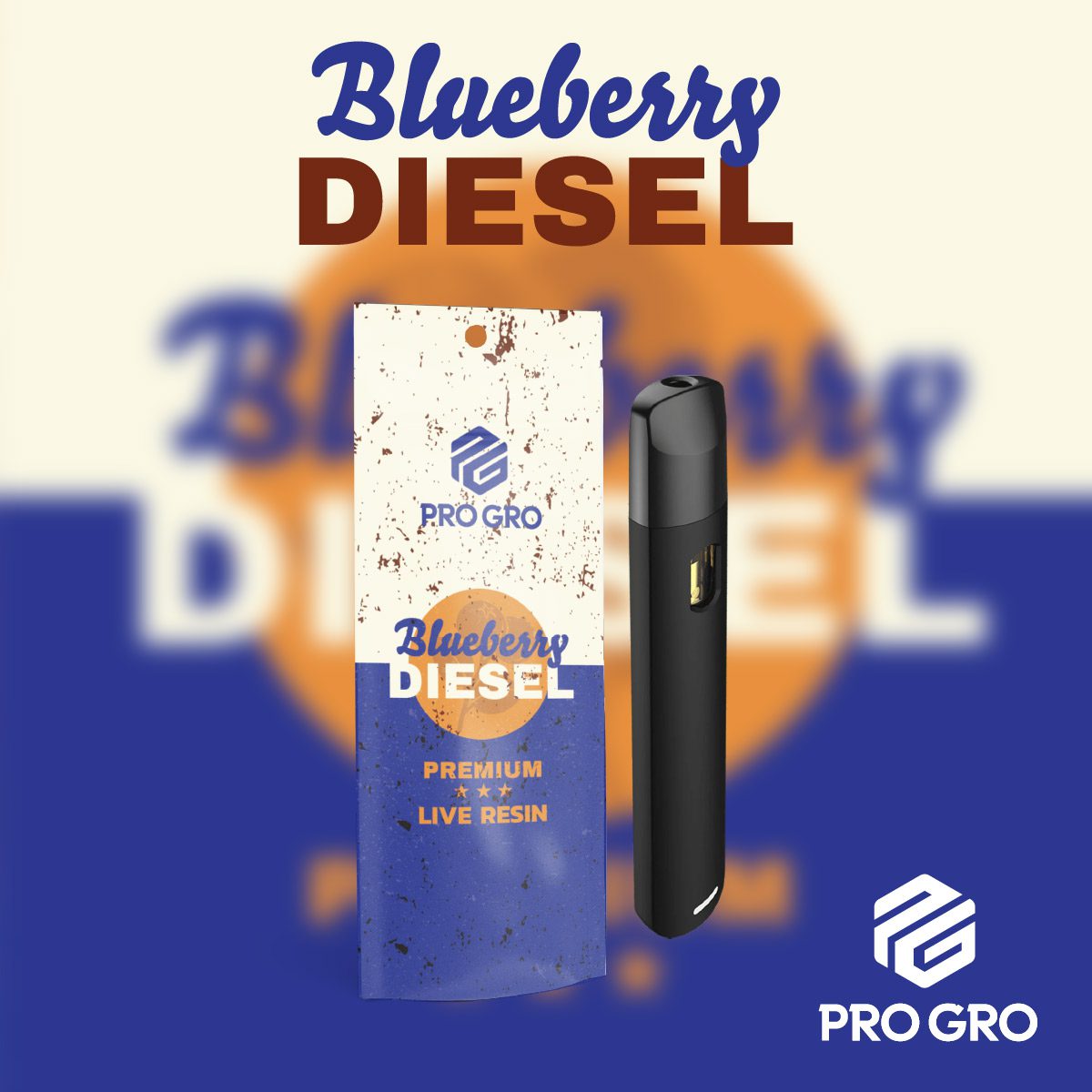 pro gro genetics blueberry diesel cannabis strain live resin vape