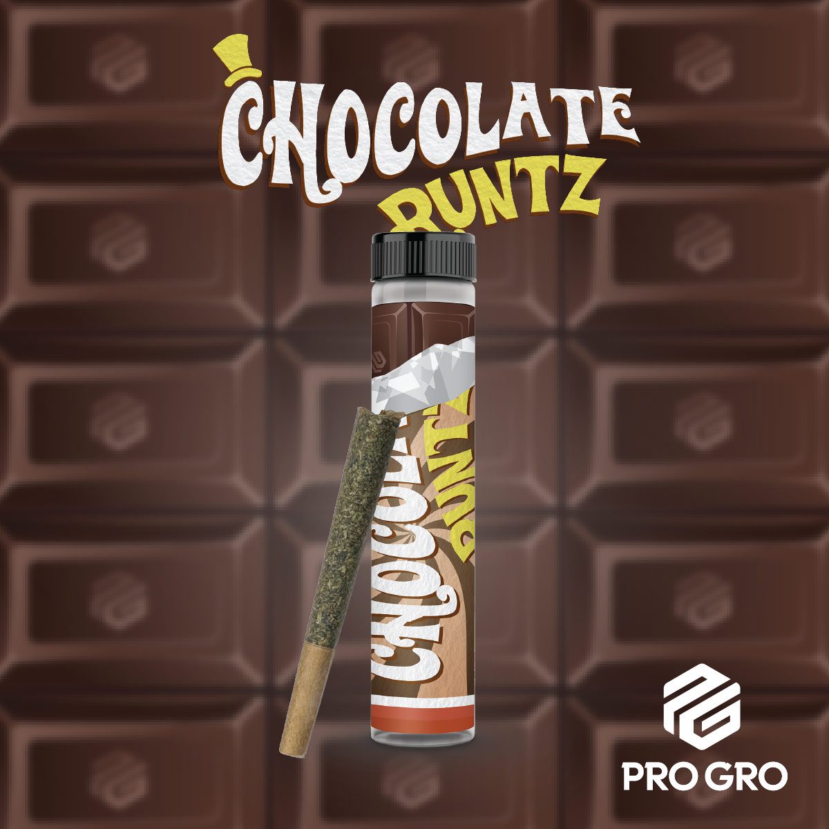 pro gro genetics chocolate runtz cannabis strain preroll