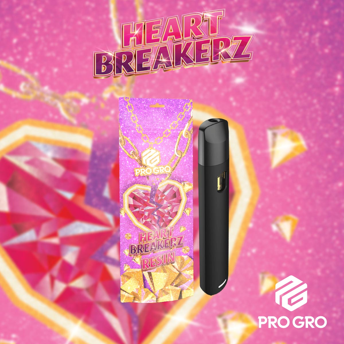 pro gro genetics heartbreakerz weed strain live resin vape cartridge