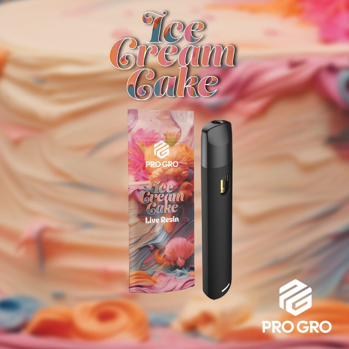 pro gro genetics ice cream cake cannabis strain live resin vape cart