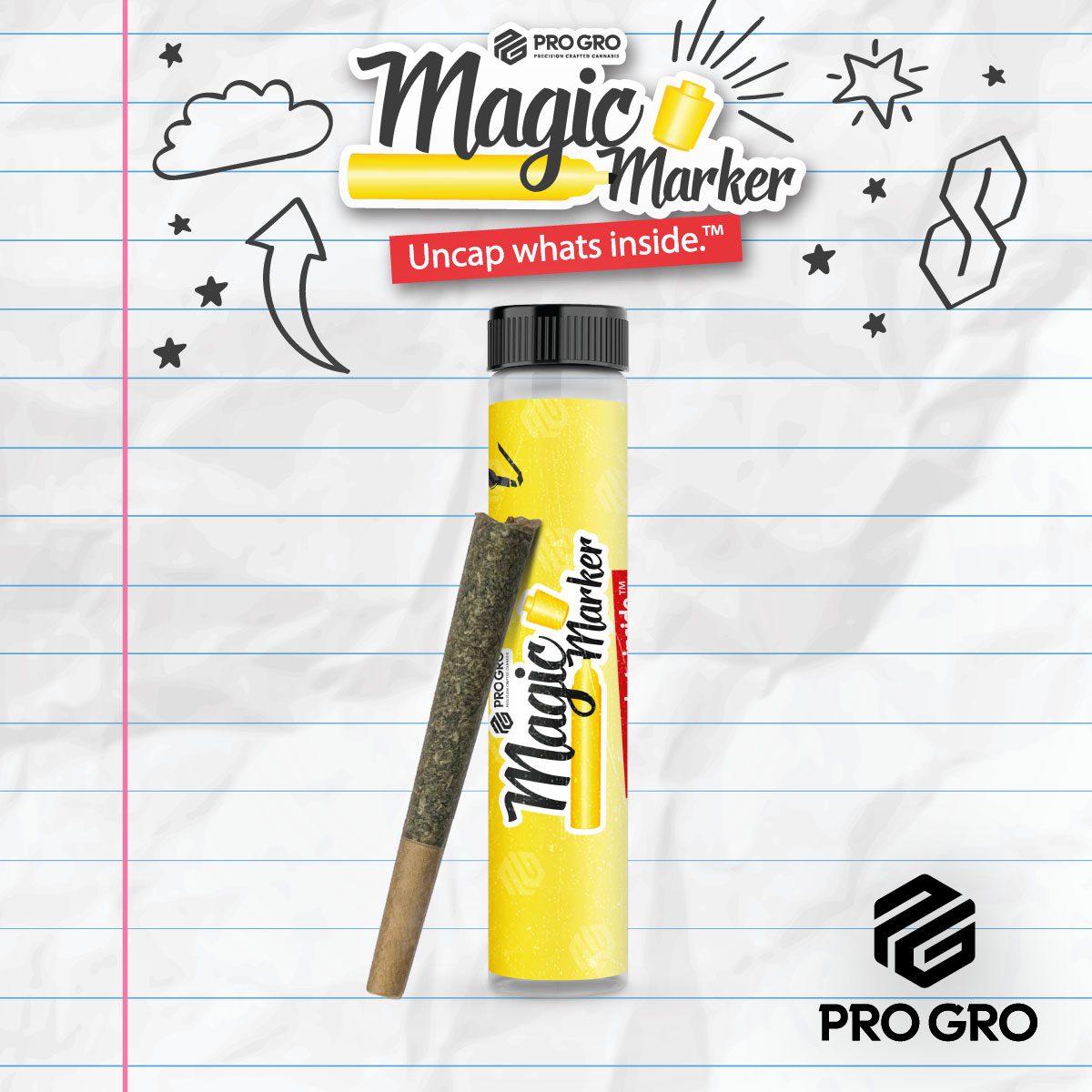 pro gro genetics magic marker weed strain preroll