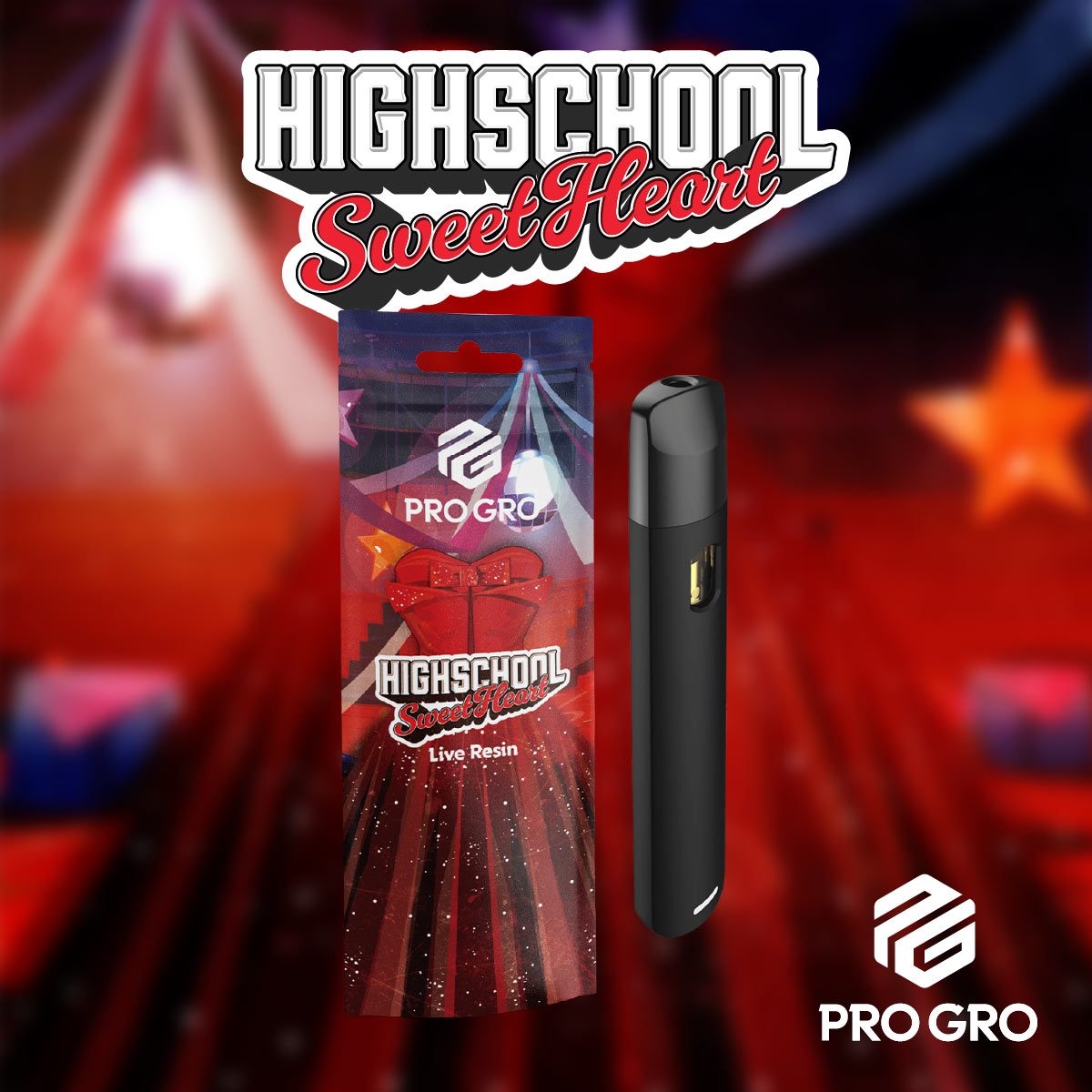 pro gro genetics high school sweet heart marijuana strain live resin vape cart