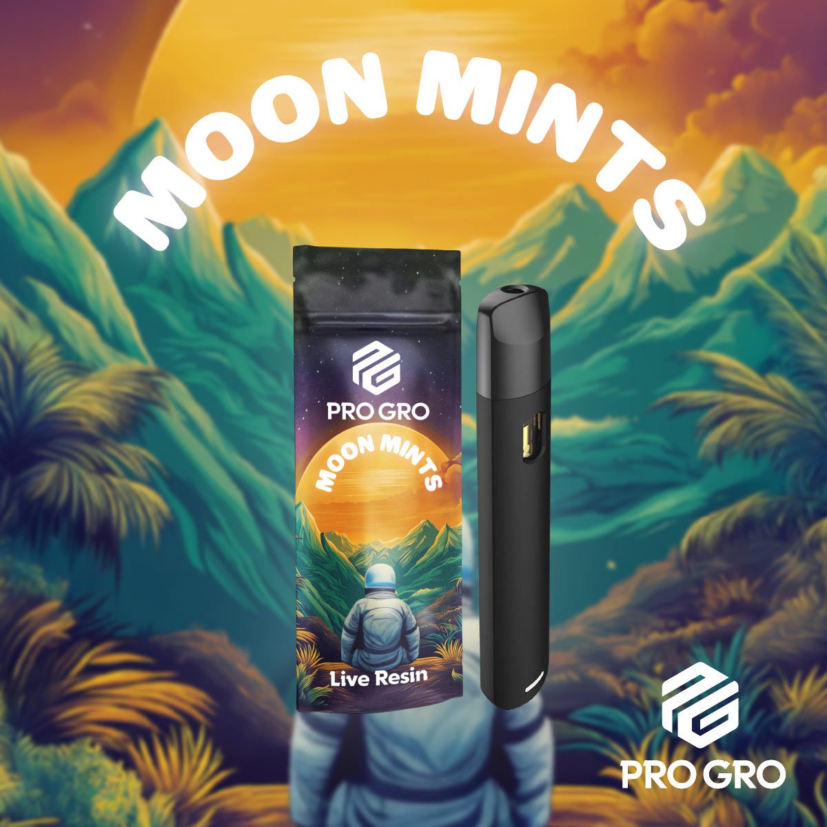 pro gro genetics moon mints marijuana strain live resin vape